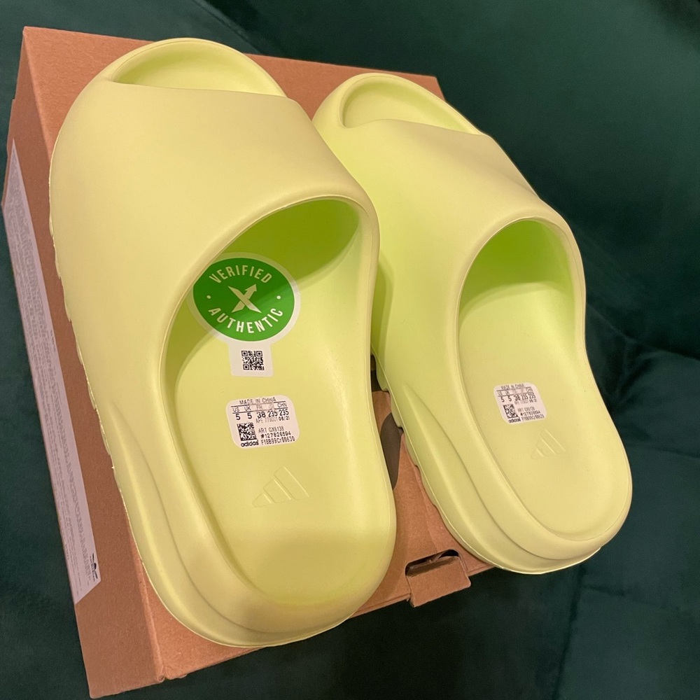 Yeezy slide green glow
